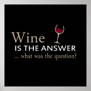 Affiche le vin est la réponse à la question