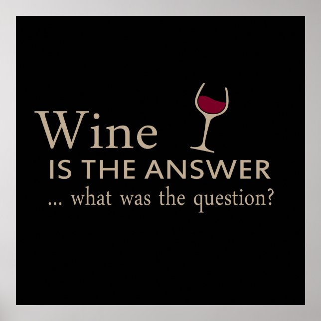 Affiche le vin est la réponse quelle était la question (Devant)