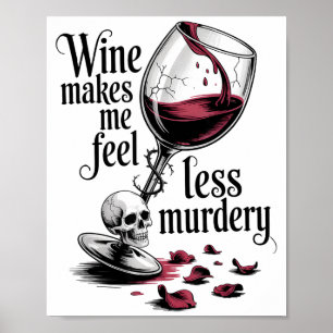 Affiche Le vin me fait me sentir moins meurtrier drôle got