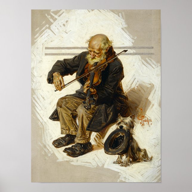 Affiche Le violoniste et son adjoint, 1916 (Devant)