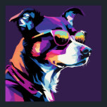 Affiche Le visage de chien pop art<br><div class="desc">Tête de chien dessinée avec style d'art WPAP,  illustration pop art</div>