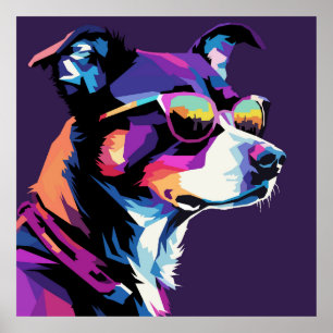 Affiche Le visage de chien pop art