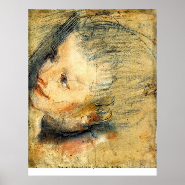 Affiche Le visage de Jésus Christ par Frederico Barocci (Devant)