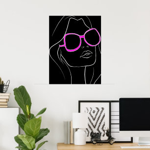 Affiche Le visage de la femme dans les lunettes de soleil 
