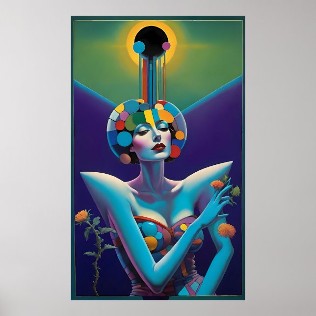 Affiche Le visage de rêve au repos de la mode - Art de Ken (Devant)
