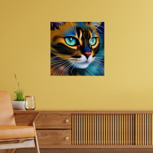 Affiche Le visage d'un mignon Lynx pointe Siamese
