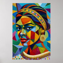 Le visage d'une femme en mosaïque