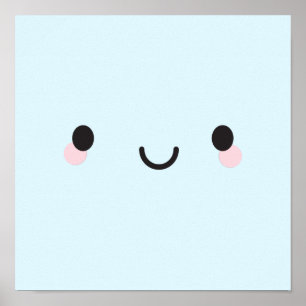 Affiche Le visage heureux de Kawaii