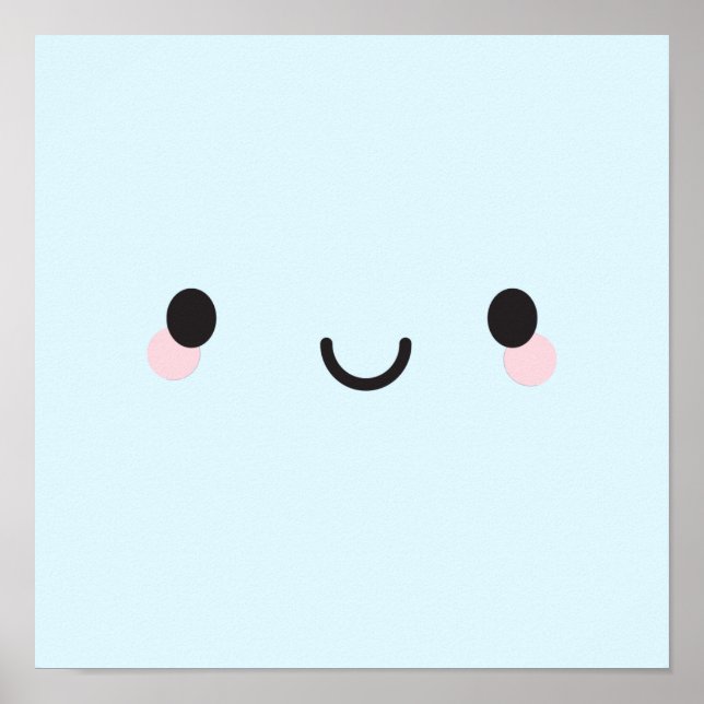 Affiche Le visage heureux de Kawaii (Devant)