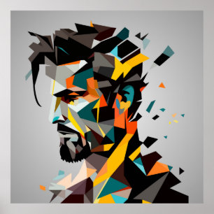 Affiche Le visage humain dans le style abstrait