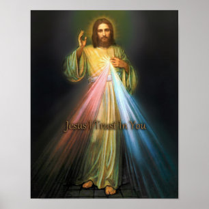 Affiche Le visage saint de l'image divine de pitié de
