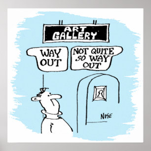 Affiche Le visiteur est perplexe par les enseignes d'une g