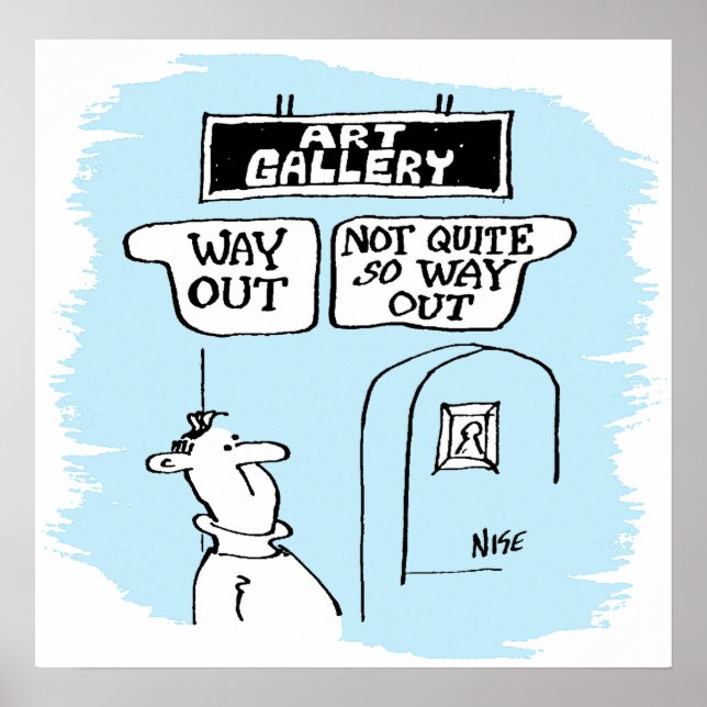 Affiche Le visiteur est perplexe par les enseignes d'une g (Devant)