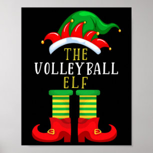 Affiche Le volleyball elf Noël drôle famille jumeler