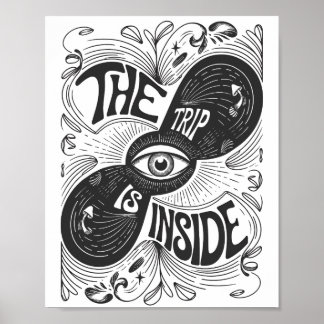 Affiche Le Voyage À L'Intérieur - Psychédélique Troisième