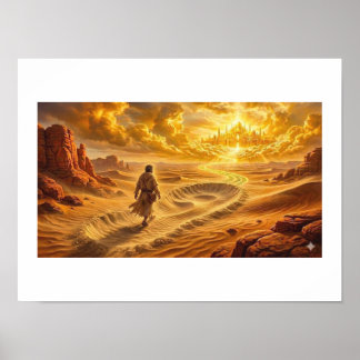 Affiche Le voyage de la route désertique de la Terre promi