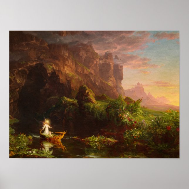 Affiche Le voyage de la vie, Enfance, 1842 par Thomas Cole (Devant)