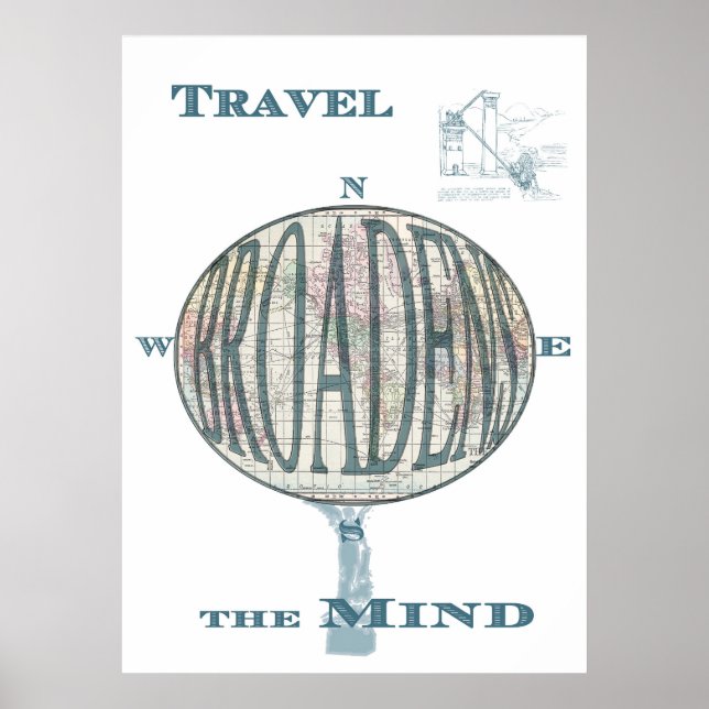 Affiche Le voyage élargit l'impression mentale (Devant)