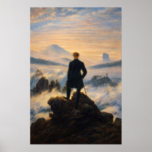 Affiche Le Voyageur contemplant une mer de nuages de Fried