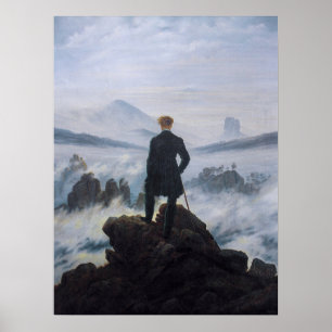 Affiche Le Voyageur contemplant une mer de nuages – Friedr