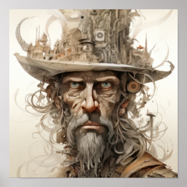 Affiche Le Whimsy de Mad Hatter : Portrait du Casquette ex (Devant)