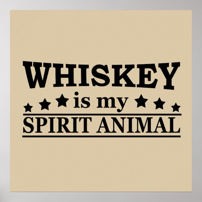 Affiche le whisky est mon animal spirituel (Devant)