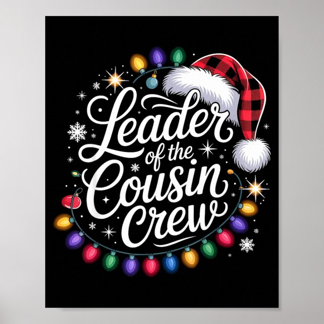 Affiche Leader Of The Cousin Crew Xmas Lights Red Plaid Sa (Devant)