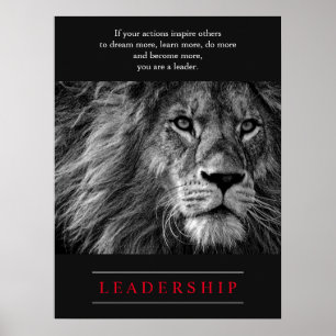 Affiche Leadership motivationnel du lion
