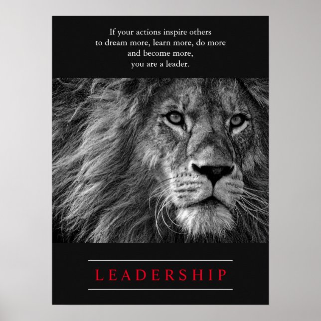 Affiche Leadership motivationnel du lion (Devant)