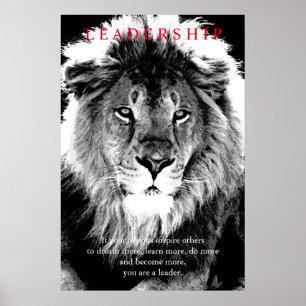 Affiche Leadership Motivationnel tendance Lion Art