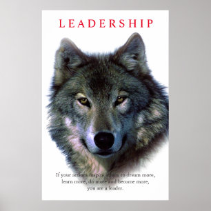 Affiche Leadership motivationnel Wolf Eyes