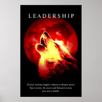 Leadership motivationnel Wolf Red Night Moon