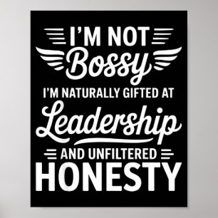 Affiche Leadership sans patron et humour honnête pour homm