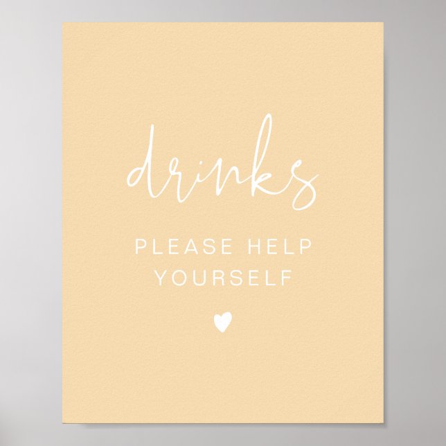 Affiche LEAH Boissons Jaune Pastel Printemps Vibrant Bar  (Devant)