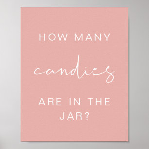 Affiche LEAH Pastel Combien de bonbons Baby shower Jeu