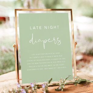 Affiche LEAH Vert pastel vibrant Couches pour nuit Diapers