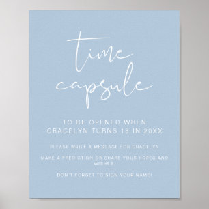 Affiche LEAH Vibrant Pastel Blue Baby shower temps Capsule
