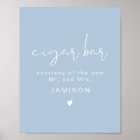 LEAH Vibrant Pastel Dusty Blue Mariage Cigar Bar