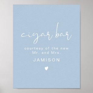 Affiche LEAH Vibrant Pastel Dusty Blue Mariage Cigar Bar