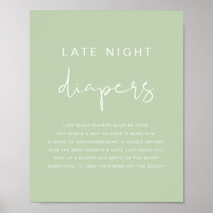 Affiche LEAH Vibrant Pastel Green Late Night Diapers Jeu