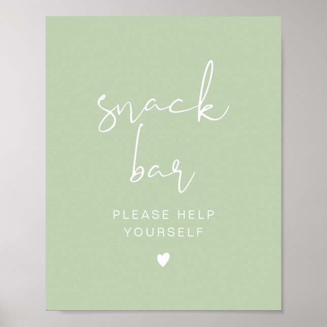 Affiche LEAH Vibrant Pastel Pretty Green Spring Snack Bar (Devant)
