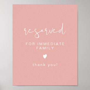 Affiche LEAH Vibrant Pastel Rose Mariage Réservé Siège