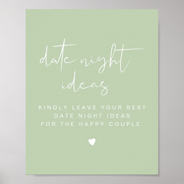 Affiche LEAH Vibrant Pastel Vert Date Carte de nuit Modèle (Devant)