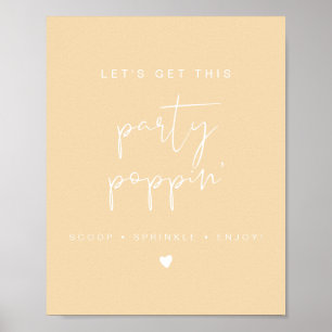 Affiche LEAH Vibrant Pastel Yellow Popcorn Bar Mariage