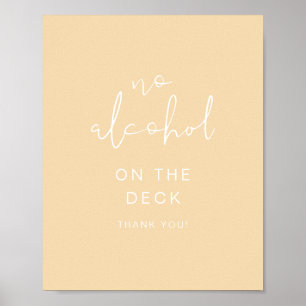 Affiche LEAH Vibrant Pastel Yellow Spring No Alcohol Sign