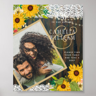 Affiche LeahG Rustic Sunflower Dentelle PHOTO Mariage BIEN