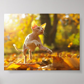 Affiche Leap d'automne : Chat Sphynx Joueur