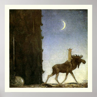 Affiche Leap Elk and Princess Tuvstarr par John Bauer