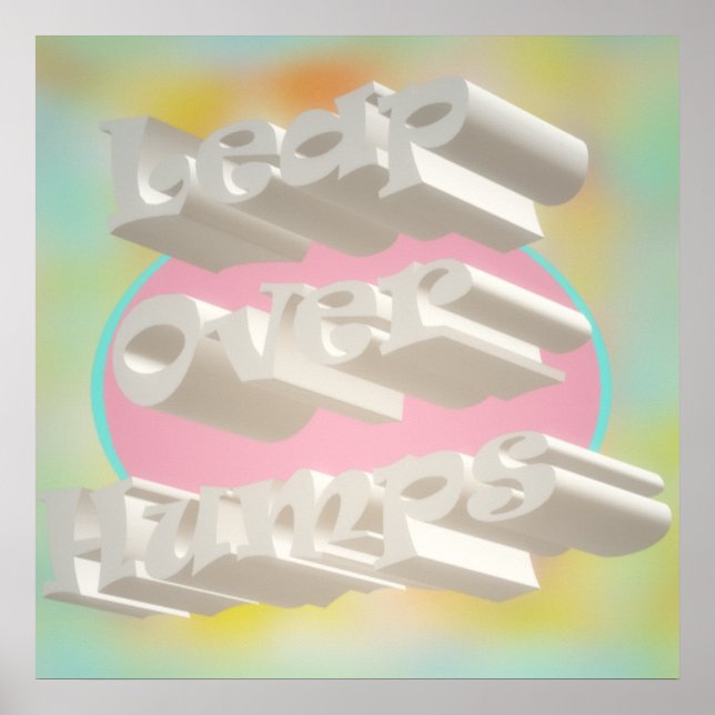 Affiche Leap Over Humps art design brumeux pastels et blan (Devant)