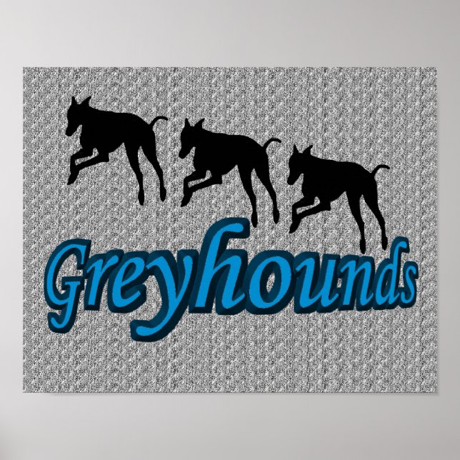 Affiche Leaping Greyhound Silhouettes (Devant)